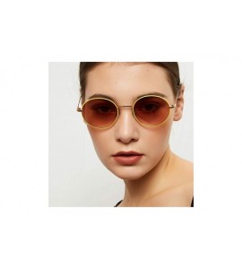 Aviator Fashion Women Retro Popular Round Sunglasses Men Luxury Vintage Metal Frame Mirrors Sun Glasses - 4 - C1198ZY4TD5 $64.63