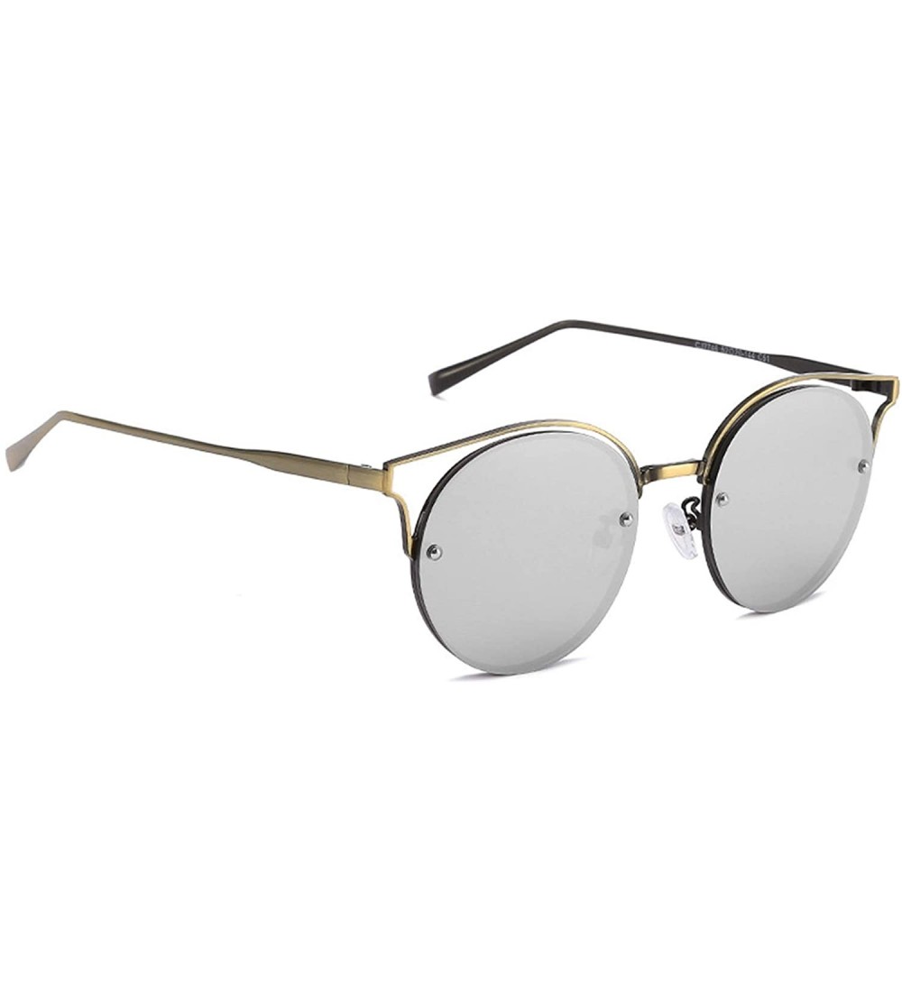 Round Polarized Sunglasses Fashion Glasses Protection - Silver - CB18TQWTA8W $39.37