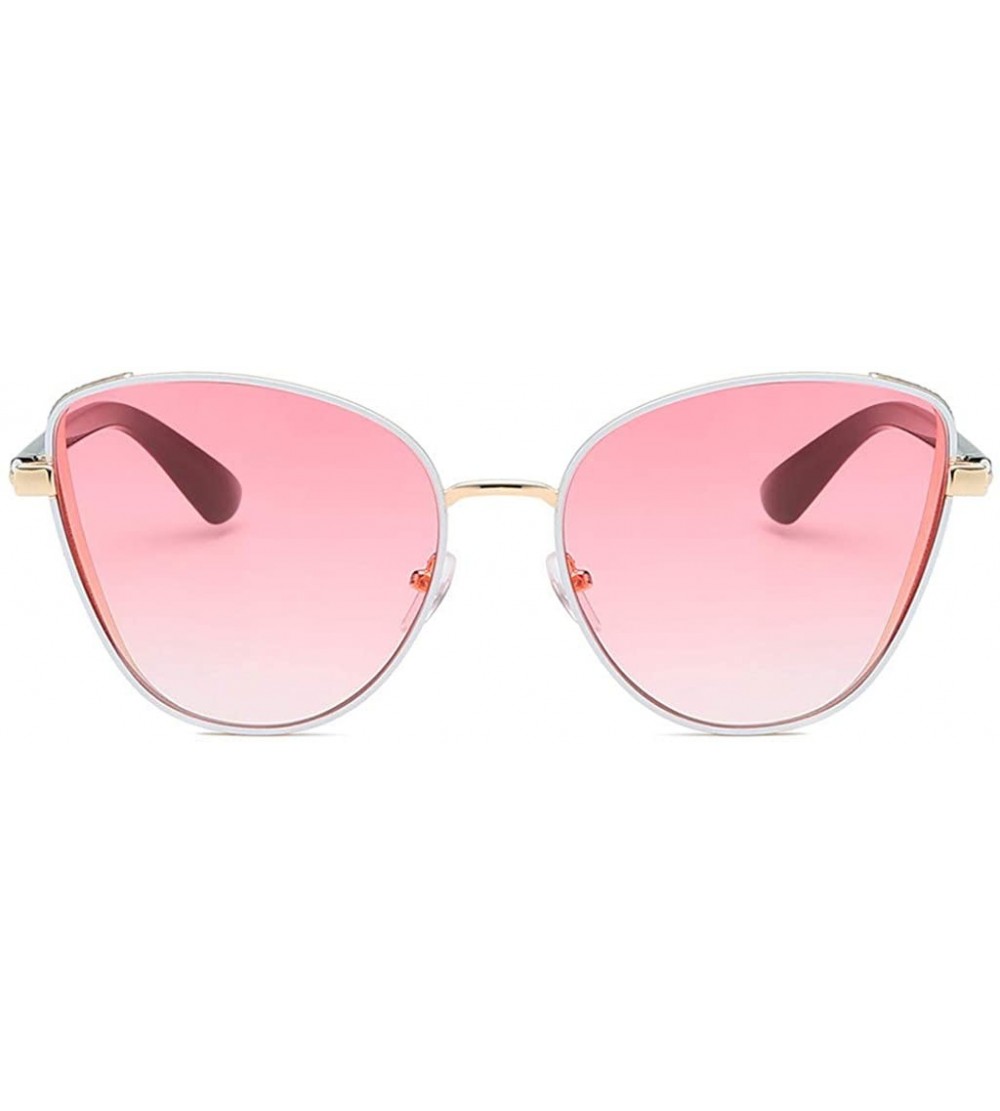 Shield Women's Oversized Sunglasses Shield Square Cat Eye Shades Full Rimmed Vintage Eyeglasses - Pink - CV18U8A22MM $23.20