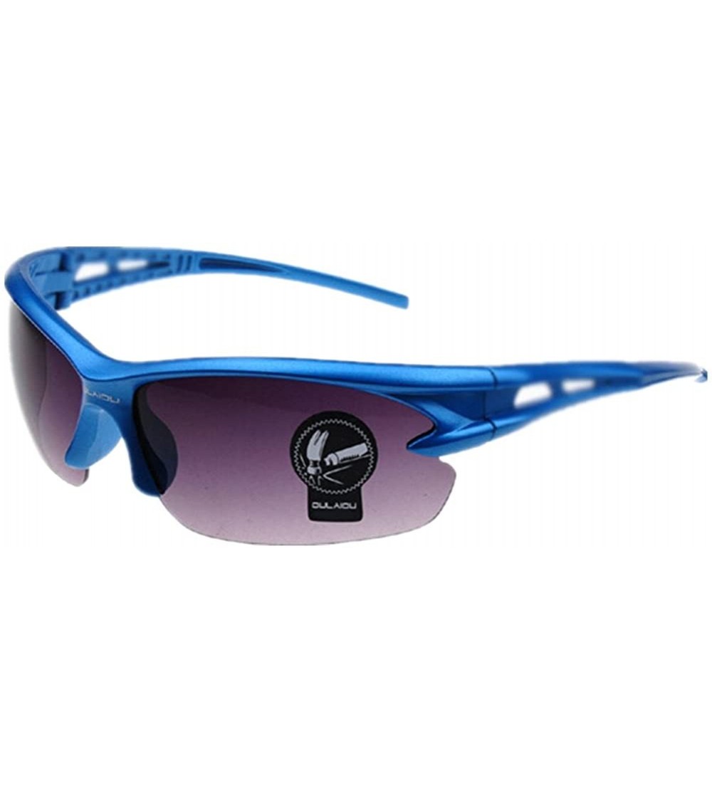 Goggle Crazy Explosion-Proof Lens Sunglasses Cycling Glasses Lenses - Blue Frame Double-gray Lenses - 7D453633222 $18.66