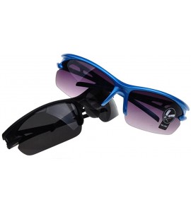 Goggle Crazy Explosion-Proof Lens Sunglasses Cycling Glasses Lenses - Blue Frame Double-gray Lenses - 7D453633222 $18.66