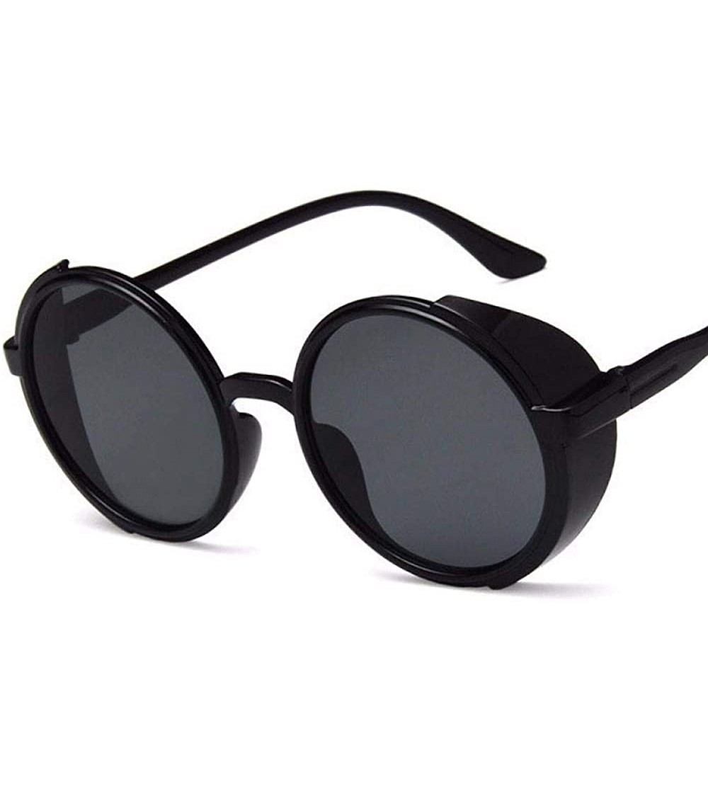 Oversized 2019 Vintage Punk Sunglasses Women Brand Designer Oversized Outdoor Black Blue - Black Gray - CK18Y4SSCSZ $18.57