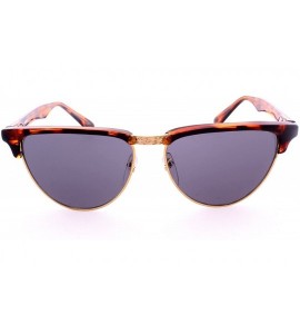 Oval Retro Half-Frame Sunglasses - Tortoise Brow - CM12HSCRUHP $34.77