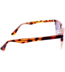 Oval Retro Half-Frame Sunglasses - Tortoise Brow - CM12HSCRUHP $34.77