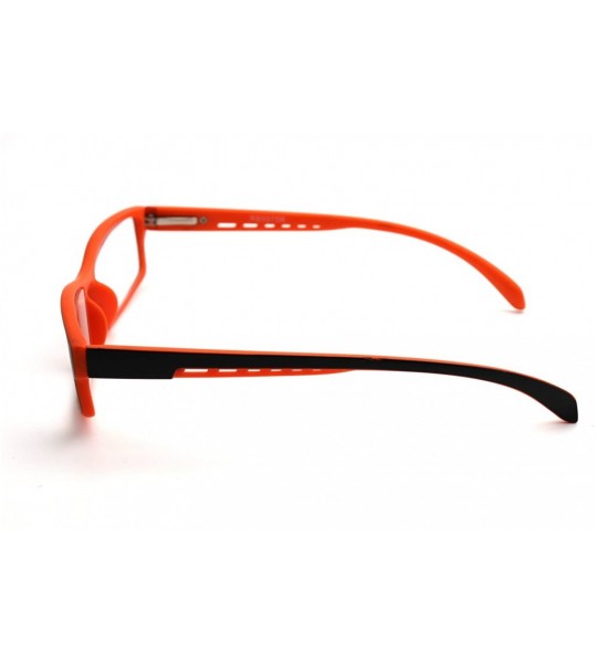 Rectangular Soft Matte Black w/ 2 Tone Reading Glasses Spring Hinge 0.74 Oz - Matte Black Orange - CS12C1Y0E3H $34.25