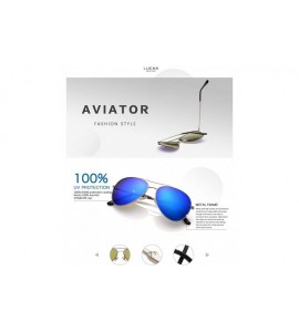 Aviator Men Aviator Sunglasses Polarized Women UV 400 Protection 60MM Fashion Style - Driving - 06-dark Blue - CP12GEFK9Y3 $3...