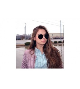 Oversized Aviator Women Men Metal Sunglasses Fashion Designer Frame Colored Lens - 86025_c2_gold_silver - C2182Z8X38K $21.62