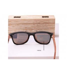 Round Wooden Vintage Sunglasses Men Polarized Flat Lens Rimless Square Frame Women Sun Glasses - GrayBubinga wood - CM194OSTR...