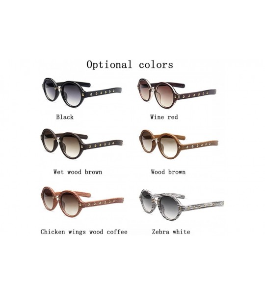 Butterfly Women's Sunglasses Gradients Wood Colors Frames Fashion Studs Black Wine Red Gift Boxes - Wine Red - C9185N6UDTU $3...