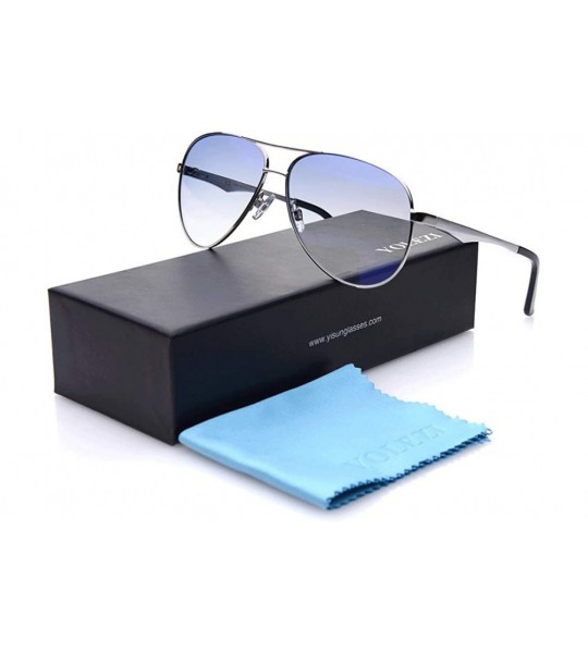 Aviator Women Designer Sunglasses UV Protection Glasses Classical Polarized glasses - Nylon Mirrored Lens - Gradient Blue - C...