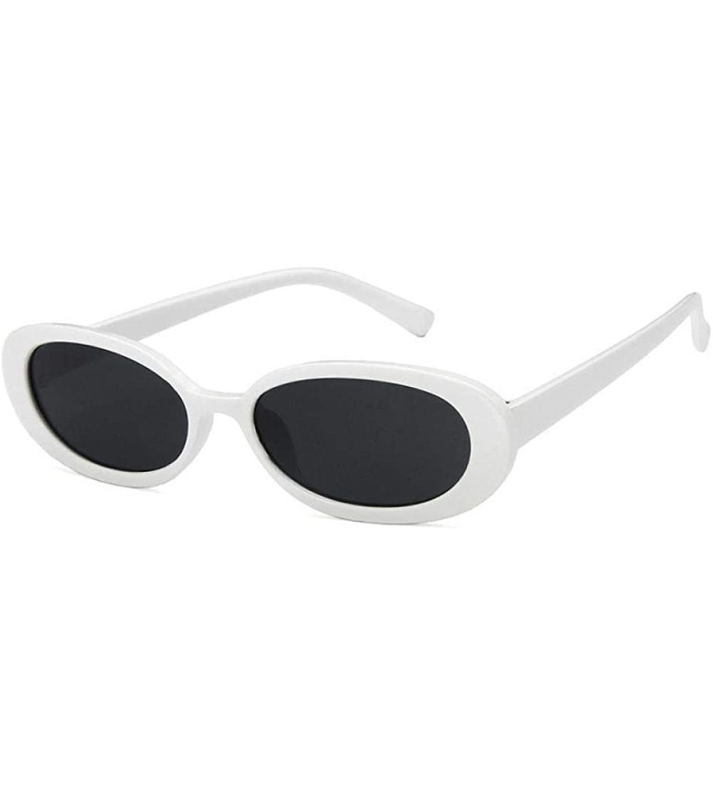 Oval Sunglasses New Trend Personaltiy Small Oval Frame Travel Outdoor Stripe Sun 8 - 4 - CU18YKT0DKQ $18.15