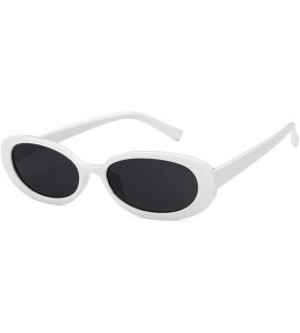 Oval Sunglasses New Trend Personaltiy Small Oval Frame Travel Outdoor Stripe Sun 8 - 4 - CU18YKT0DKQ $18.15