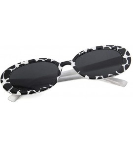 Oval Sunglasses New Trend Personaltiy Small Oval Frame Travel Outdoor Stripe Sun 8 - 4 - CU18YKT0DKQ $18.15