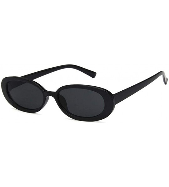 Oval Sunglasses New Trend Personaltiy Small Oval Frame Travel Outdoor Stripe Sun 8 - 4 - CU18YKT0DKQ $18.15