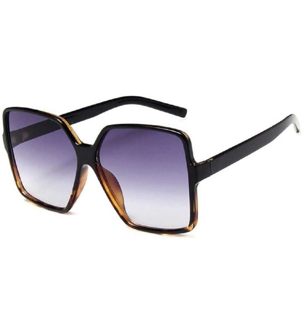 Oversized Square Oversized Sunglasses for Women Men Flat Top Fashion Shades - E - CA18UZYROZ0 $18.71