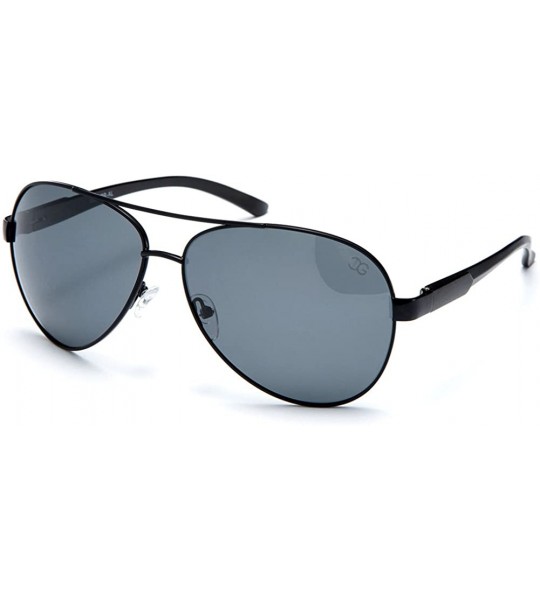 Aviator Unisex Premium Brushed Aluminum Aviator Polarized Lenses - Black - CR11WYXRS49 $42.95