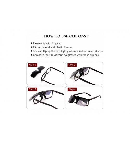 Rimless Clip-on Flip Up Polarized Rimless One Piece Sunglasses Over Prescription Glasses for Men Women - CZ18N02U6Q6 $27.88