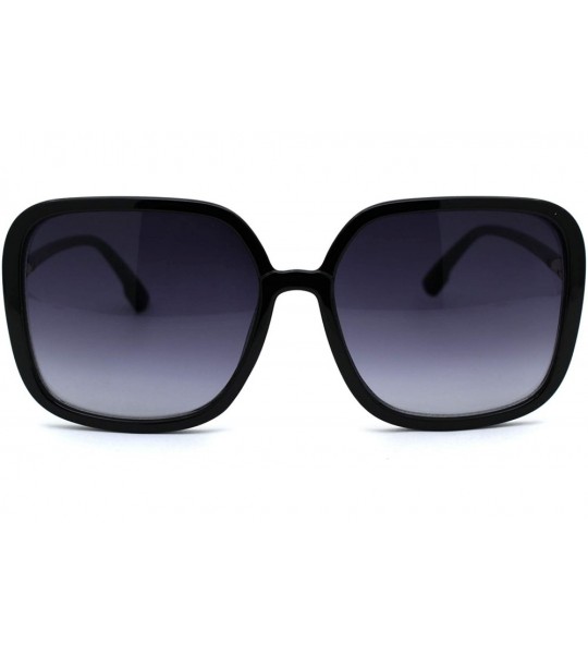 Butterfly Womens Mod Rectangular Butterfly Designer Plastic Sunglasses - Black Smoke - CB18A6KAERM $23.64