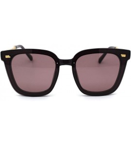 Rectangular Womens Panel Lens Boyfriend Horn Rim Chic Sunglasses - Purple Solid Purple - CR18WS3KHH4 $22.59