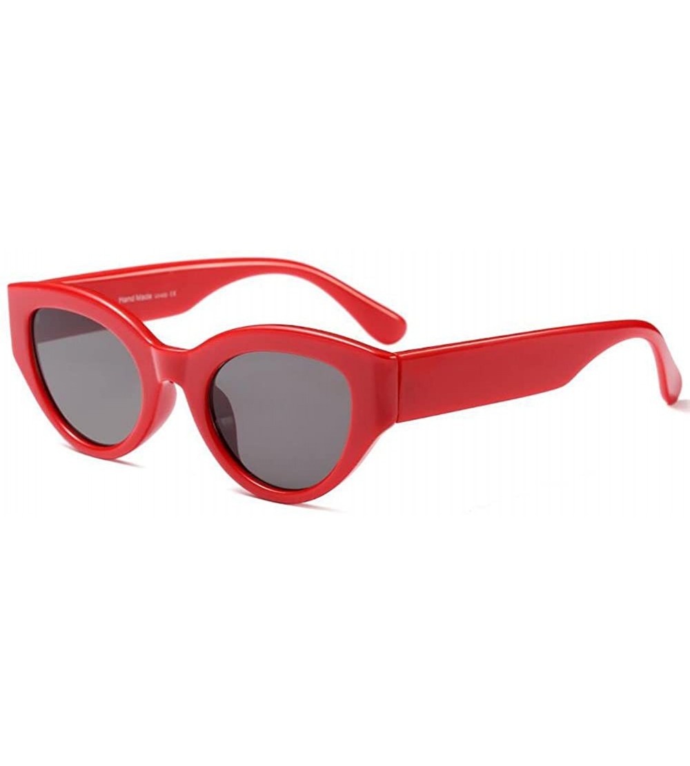Oval Unisex Retro Eyewear Oval Sunglasses Small Glasses Oval Frame UV400 - C6 - CY189YCRWNT $33.53