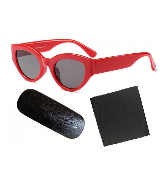 Oval Unisex Retro Eyewear Oval Sunglasses Small Glasses Oval Frame UV400 - C6 - CY189YCRWNT $33.53