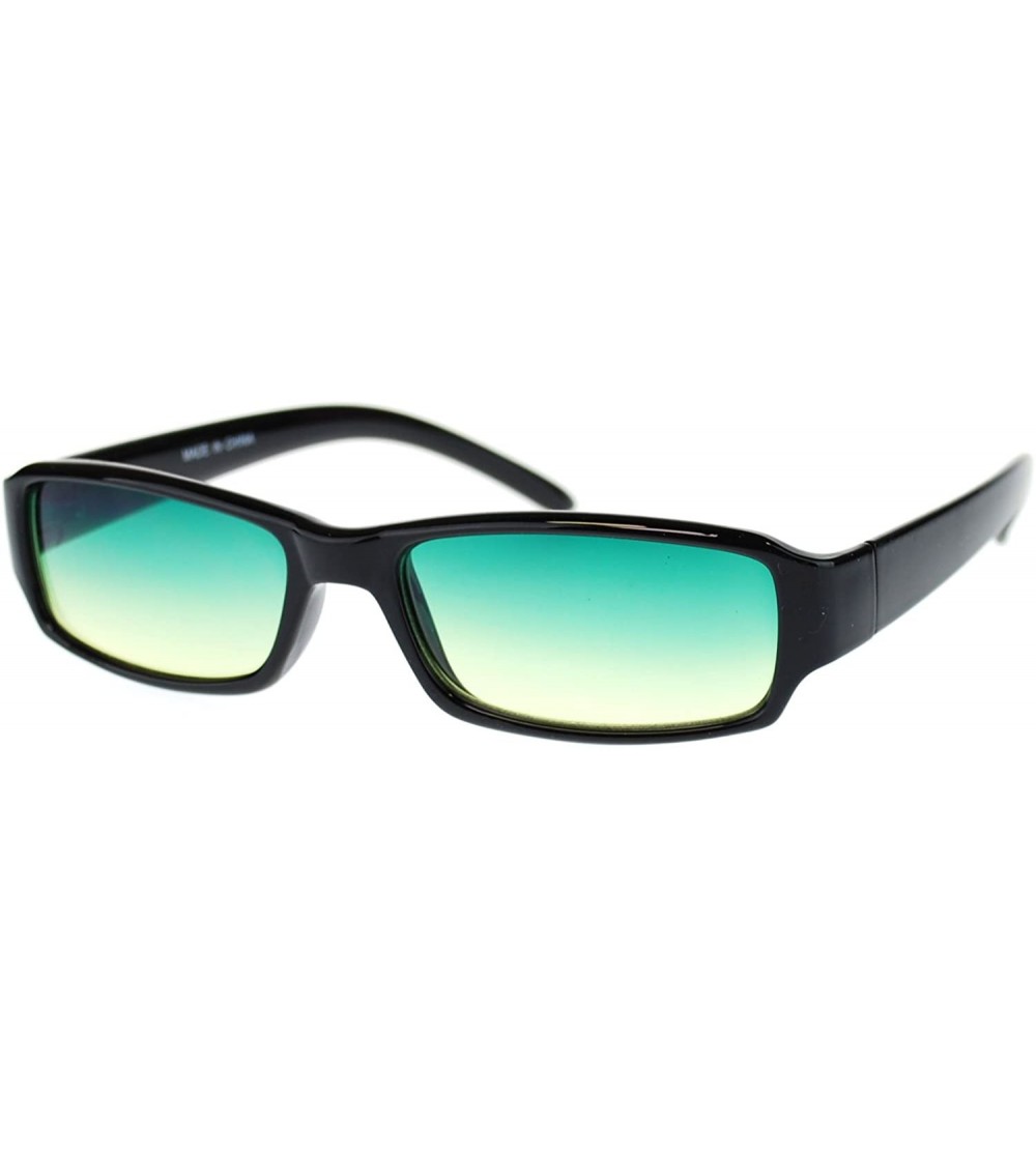 Rectangular Black Small Rectangular Sunglasses Classic Narrow Color Lens - Black - CF1884G4L3K $18.45