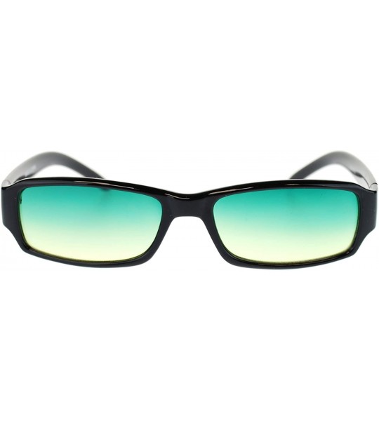 Rectangular Black Small Rectangular Sunglasses Classic Narrow Color Lens - Black - CF1884G4L3K $18.45