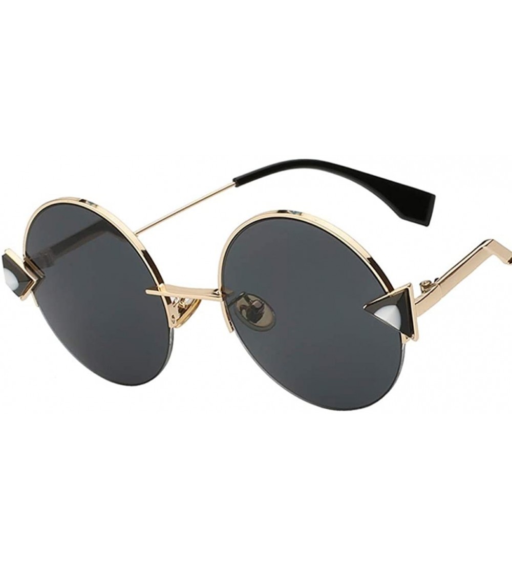 Rimless Metal Sunglasses Unique Designer Women Sunglass Fashion Retro Semi Rimless Sunglasses Oculos UV400 - CT18RHA9524 $32.74