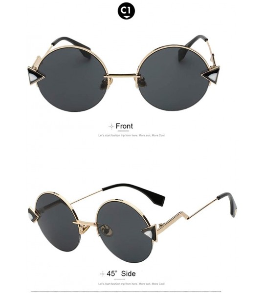 Rimless Metal Sunglasses Unique Designer Women Sunglass Fashion Retro Semi Rimless Sunglasses Oculos UV400 - CT18RHA9524 $32.74