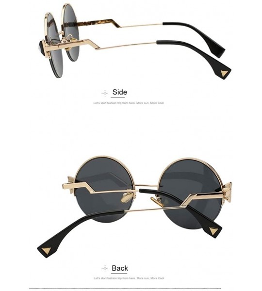 Rimless Metal Sunglasses Unique Designer Women Sunglass Fashion Retro Semi Rimless Sunglasses Oculos UV400 - CT18RHA9524 $32.74