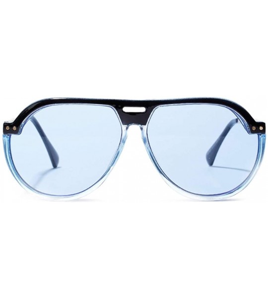 Rectangular Fashion Men's and Women's Resin lens Candy Colors Sunglasses UV400 - Blue - CX18N7O07YD $18.70