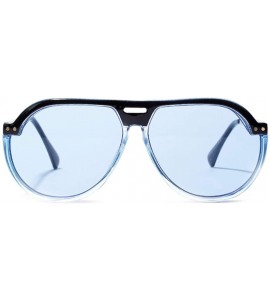 Rectangular Fashion Men's and Women's Resin lens Candy Colors Sunglasses UV400 - Blue - CX18N7O07YD $18.70