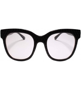 Oversized Womens XXL Oversize Square Clear Lens Horn Rimmed Eye Glasses Frame - Black - CV199EQAM83 $25.64