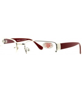 Rectangular Clear Lens Glasses With Bifocal Reading Lens Half Rim Rectangular - Silver Burgundy - C812FCLAAJR $18.93