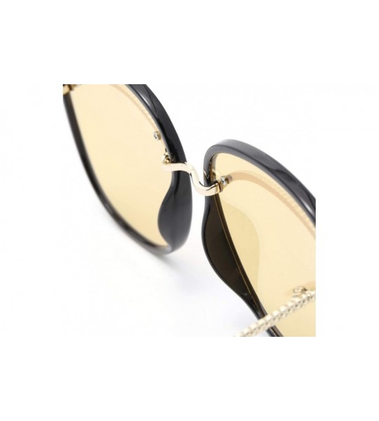 Aviator 2019 new sunglasses female - big frame eyebrow sunglasses big frame fashion sunglasses female - G - C318SM96NMY $74.63