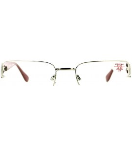 Rectangular Clear Lens Glasses With Bifocal Reading Lens Half Rim Rectangular - Silver Burgundy - C812FCLAAJR $18.93