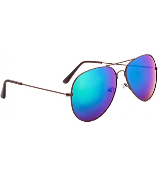 Aviator Vintage Mirror AVIATOR Sunglasses Metal Frame Double Bridge Trendy - CQ18G2CXE0E $19.40