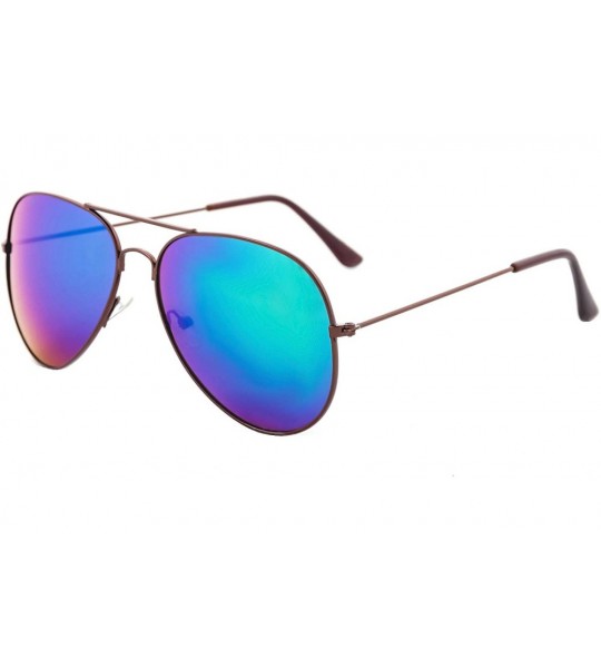 Aviator Vintage Mirror AVIATOR Sunglasses Metal Frame Double Bridge Trendy - CQ18G2CXE0E $19.40