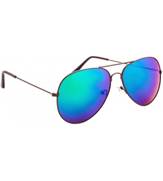 Aviator Vintage Mirror AVIATOR Sunglasses Metal Frame Double Bridge Trendy - CQ18G2CXE0E $19.40