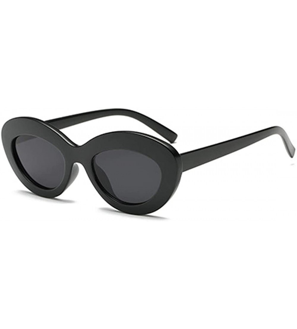 Sport Sunglasses Oval Sunglasses Men and women Fashion Retro Sunglasses - Black - CW18LIT7YE3 $17.66