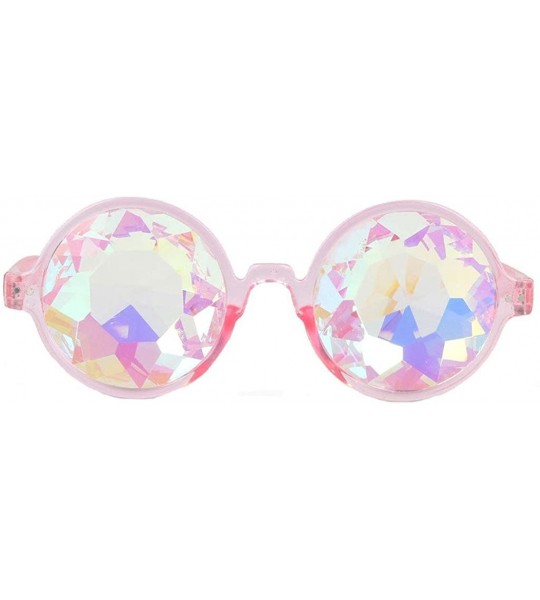 Goggle Rainbow Prism Refraction Sunglasses Heptagonal Glasses Colorful Lens Goggles - Pink - CZ183M96GW4 $19.52