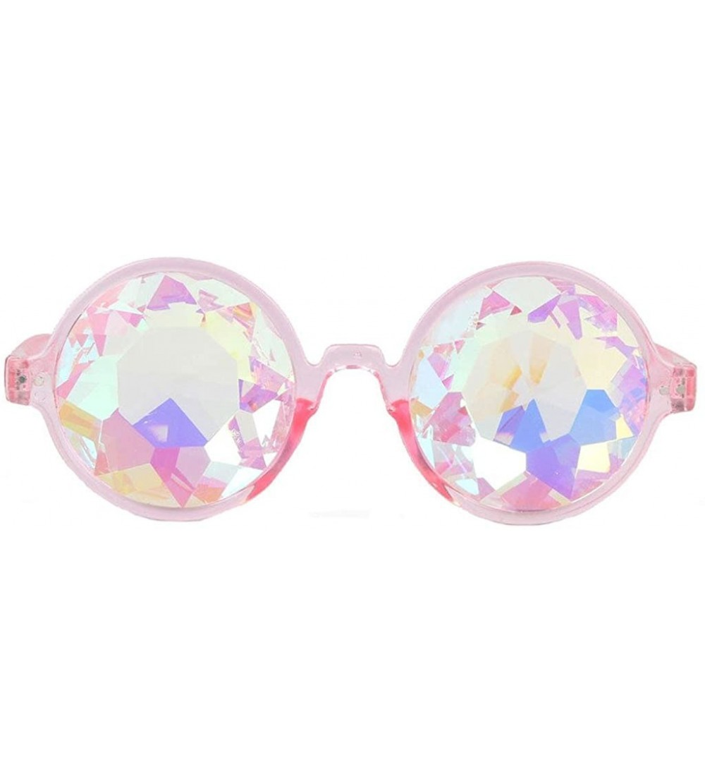 Goggle Rainbow Prism Refraction Sunglasses Heptagonal Glasses Colorful Lens Goggles - Pink - CZ183M96GW4 $19.52