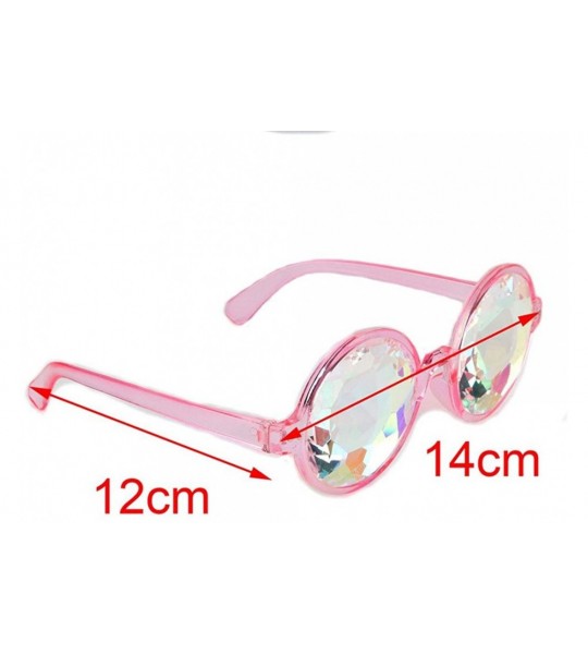 Goggle Rainbow Prism Refraction Sunglasses Heptagonal Glasses Colorful Lens Goggles - Pink - CZ183M96GW4 $19.52