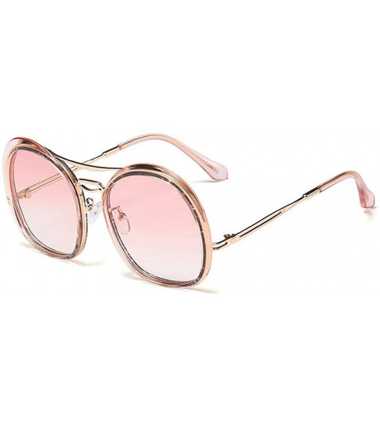 Oval irregular Eyewear Sunglasses Designer Transparent - Pink - C418X5IQSXL $25.28