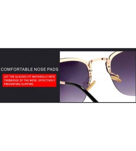 Aviator New fashion sunglasses female half frame sunglasses men mirror sunglasses women - E - C318S5C8ZDL $72.39