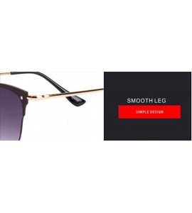 Aviator New fashion sunglasses female half frame sunglasses men mirror sunglasses women - E - C318S5C8ZDL $72.39