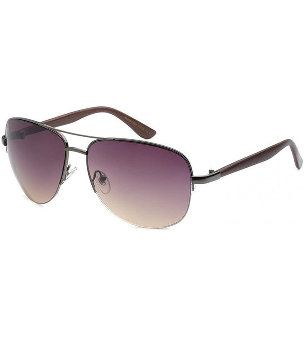 Aviator Wooden Aviator Sunglasses - Charcoal/Purple/Brown Wood - C818DNG456E $19.30