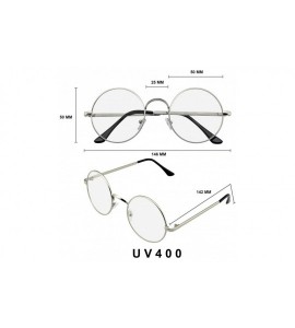 Round Round Glasses Retro Vintage Classic Round Metal Clear Lens Glasses for Men Women - Silver - CF198SUOOL2 $19.74