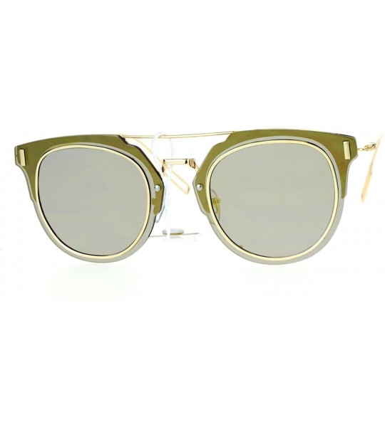 Rimless New Fashion Sunglasses Unisex Rimless Flat Lens Flat Top Metal Frame - Gold - CG12B0688FN $24.10