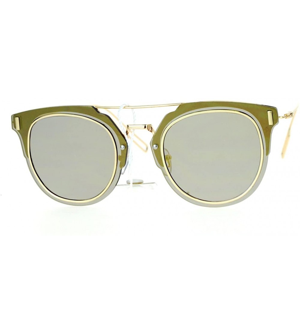 Rimless New Fashion Sunglasses Unisex Rimless Flat Lens Flat Top Metal Frame - Gold - CG12B0688FN $24.10